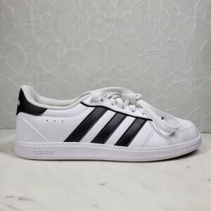 Adidas Breaknet Sleek Sneakers Womens 7 White Black 3 Stripes Athletic Shoes New